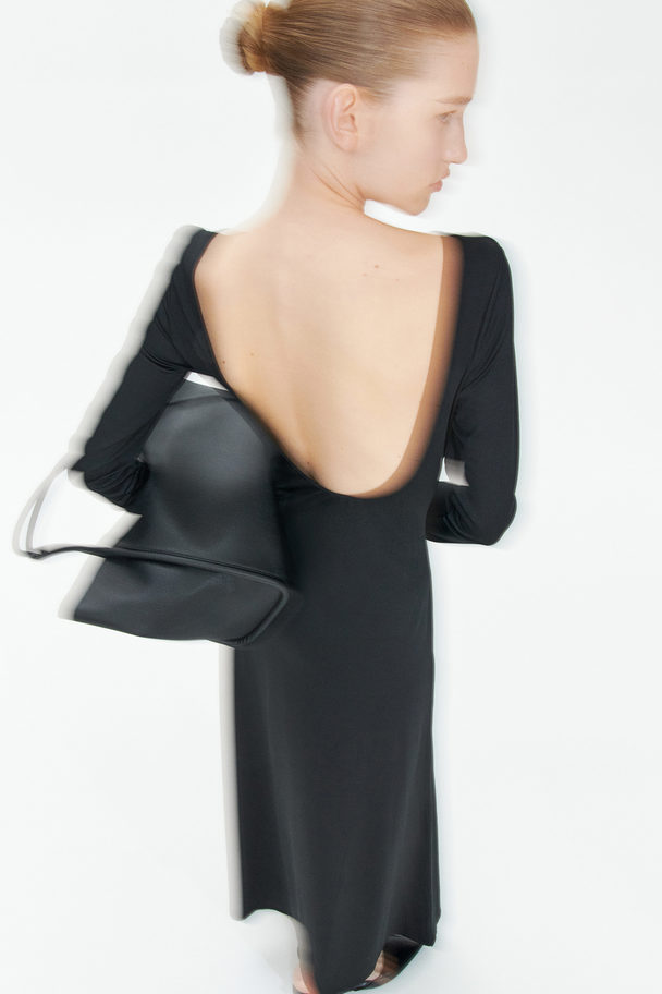 H&M Scooped-back Maxi Dress Black