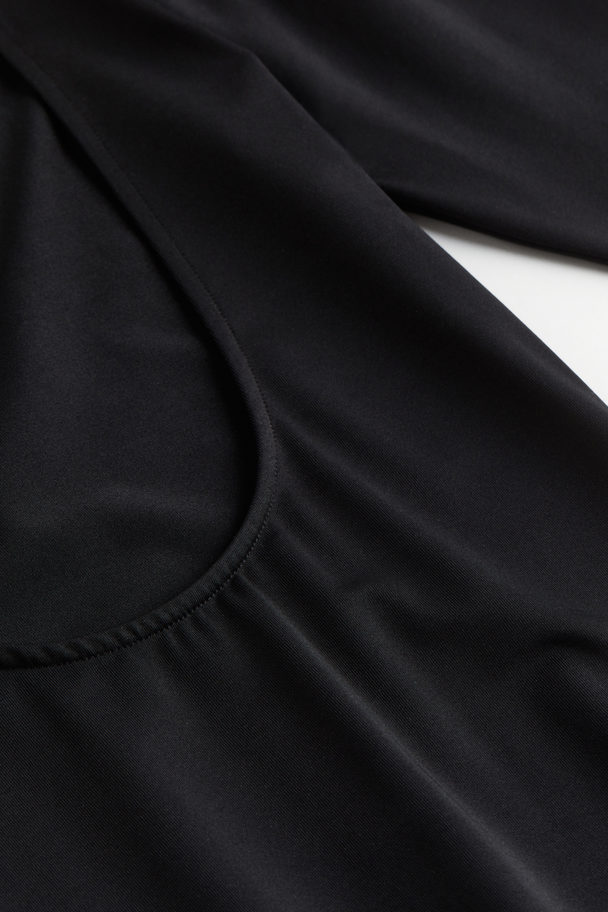 H&M Scooped-back Maxi Dress Black