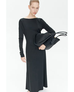 Scooped-back Maxi Dress Black