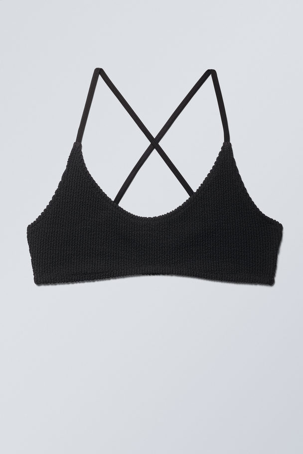 Weekday Structured Bikini Top Svart