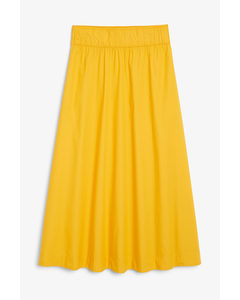 Cotton Maxi Skirt Yellow