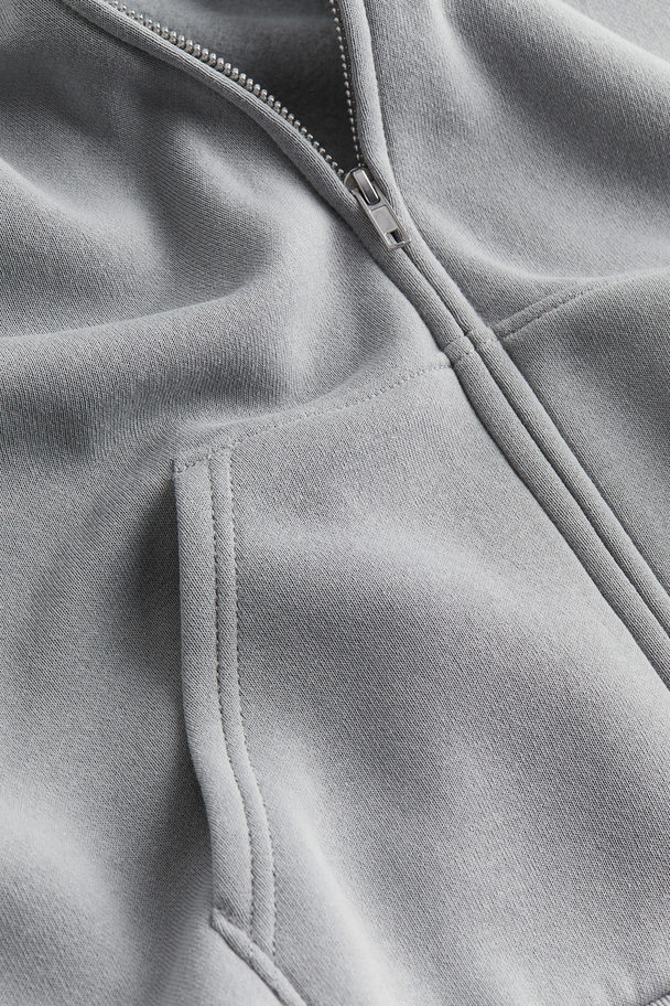 H&M Oversized Zip-through Hoodie Grey