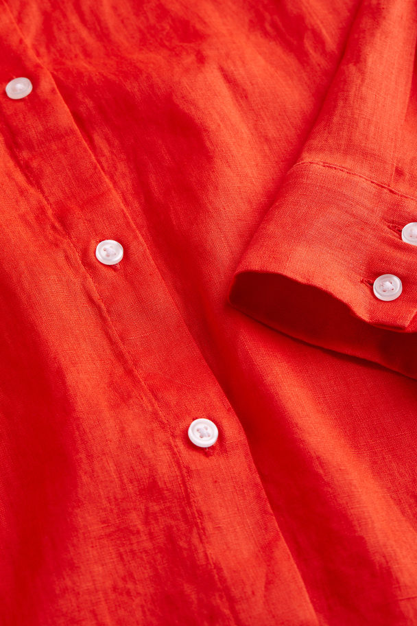 H&M Linen Shirt Red