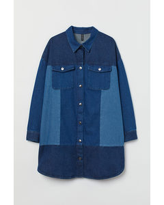 H&m+ Shirt Dress Denim Blue
