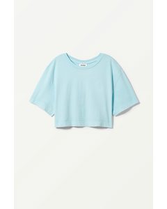 Wide Crop T-shirt Blue