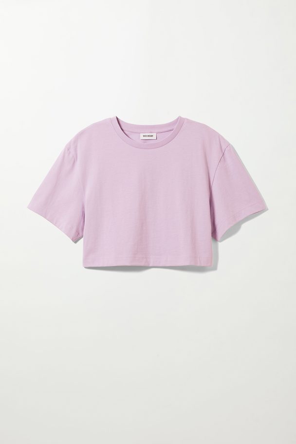 Weekday Wide Crop T-shirt Lilac