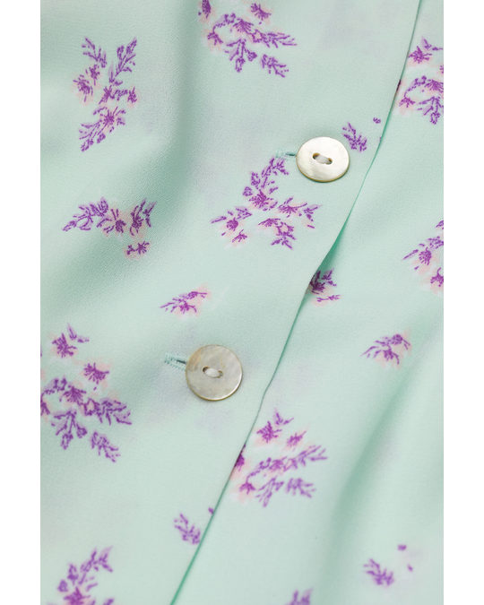 H&M Resort Shirt Light Turquoise/floral