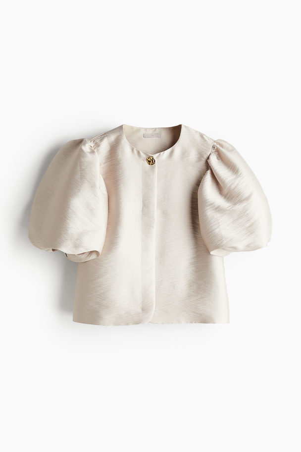 H&M Blouse Met Ballonmouwen Lichtbeige