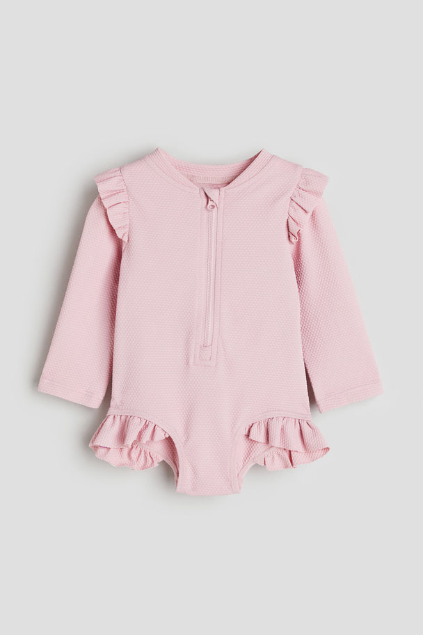 H&M Badeanzug mit Langarm Rosa