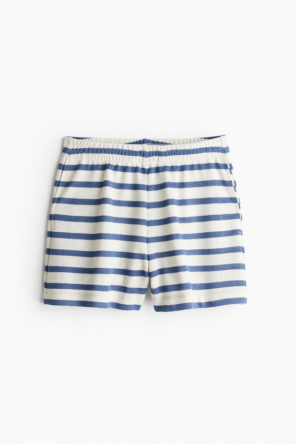 H&M Shorts I Jersey Hvid/blåstribet