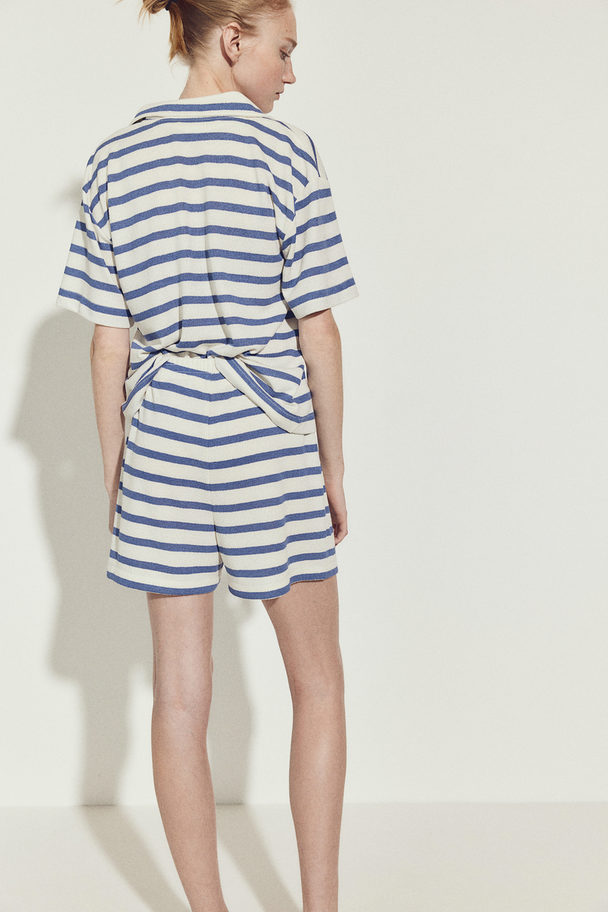 H&M Jersey Shorts White/blue Striped