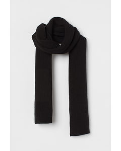 Ribbed Cashmere Scarf Black