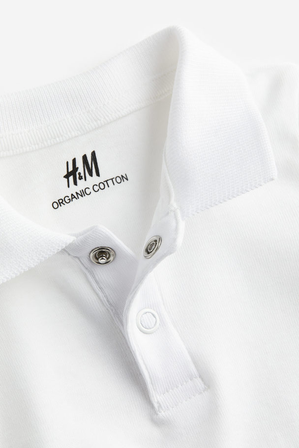 H&M Body mit Kragen Weiß