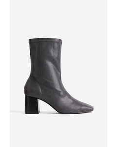 Heeled Boots Dark Grey