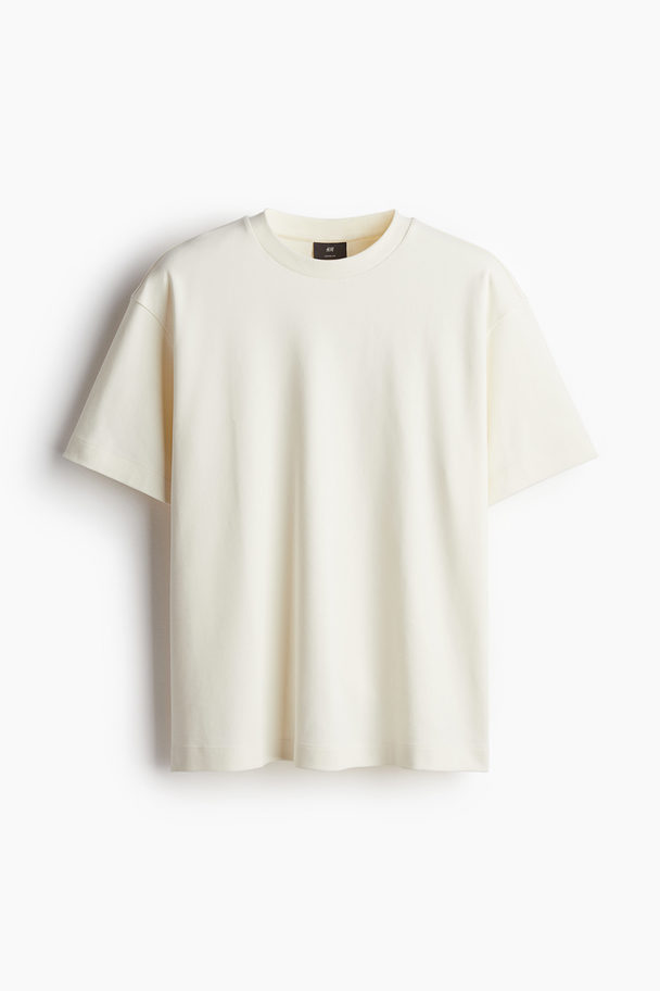 H&M T-shirt Loose Fit Crèmevit