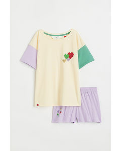 Pyjamas Med T-shirt Og Shorts Lys Lilla/lego® Collection​