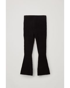 Chenille Flared Trousers Black