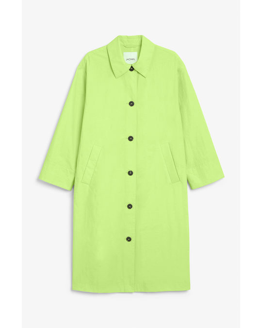 Monki Green Oversized Lightweight Coat Lime Green