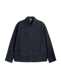 Cotton Shirt Jacket Dark Blue