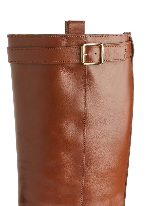 ARKET Leather Riding Boots Brown