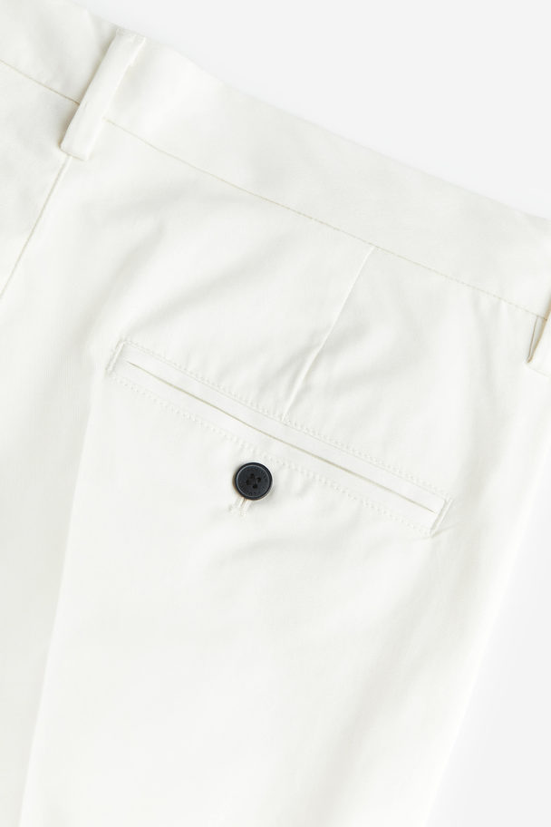 H&M Slim Fit Cropped Trousers White