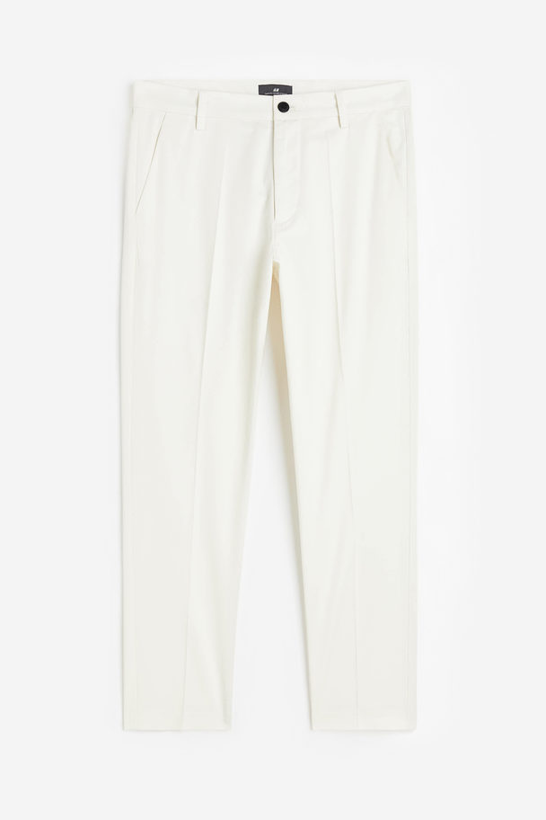 H&M Slim Fit Cropped Trousers White