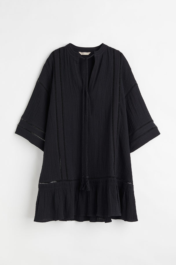 H&M Short Kaftan Dress Black