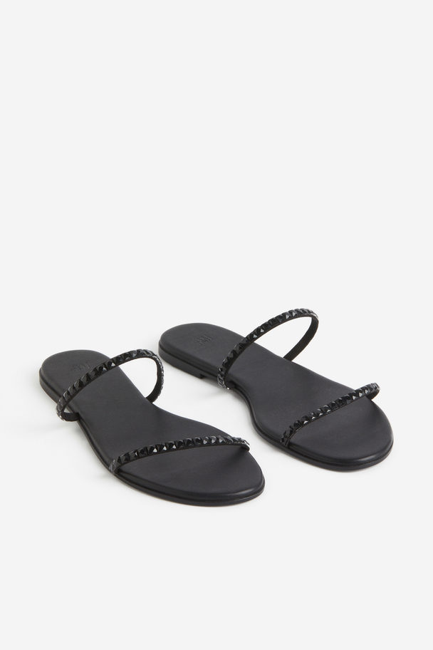 H&M Sandalen mit Nieten Schwarz