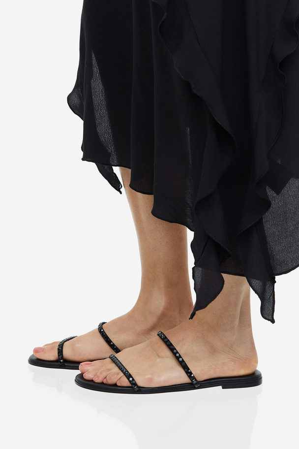 H&M Sandalen mit Nieten Schwarz