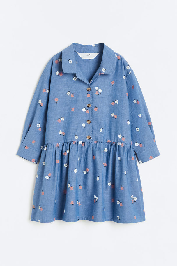 H&M Shirt Dress Blue/floral