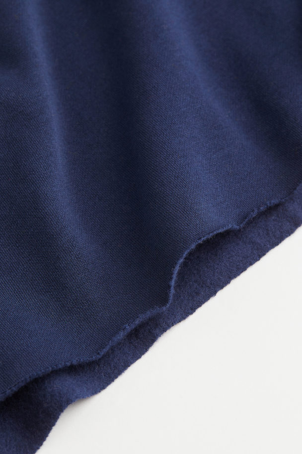 H&M Cropped Sweatshirt Dark Blue/a