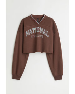Cropped Sweatshirt Mørkebrun/national Athletics