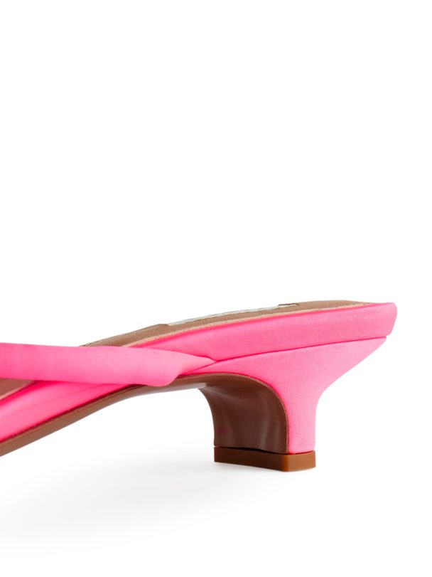 ARKET Slip-on Satin Sandals Pink