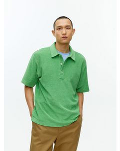 Poloshirt aus Baumwollfrottee Leuchtendes Grün