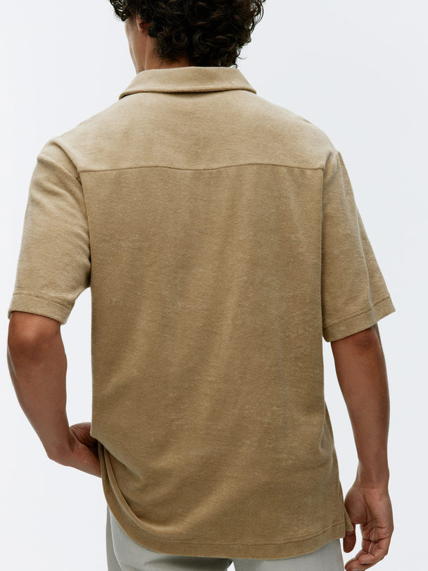 ARKET Poloshirt aus Baumwollfrottee Beige