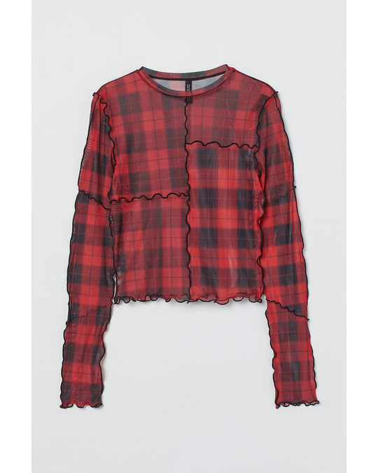 H&M Mesh Top Red/checked