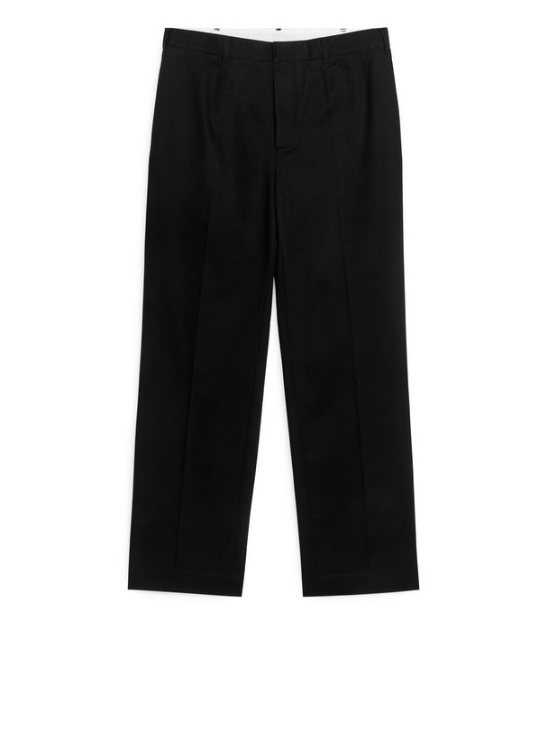 ARKET Tailored Wide-fit Trousers Black