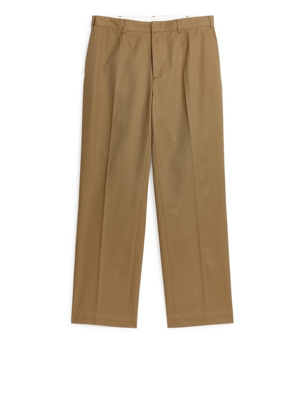 ARKET Tailored Wide-fit Trousers Brown
