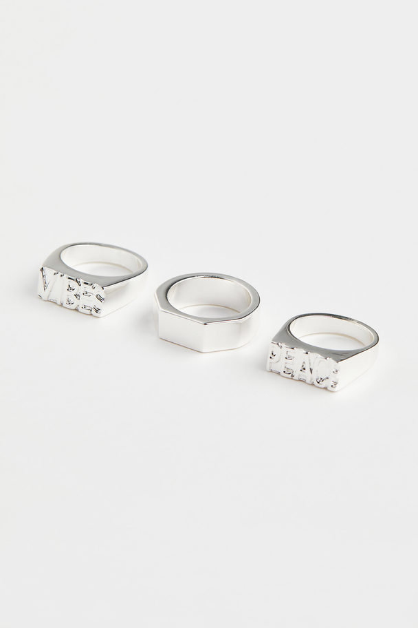 H&M 3-pack Rings Silver-coloured