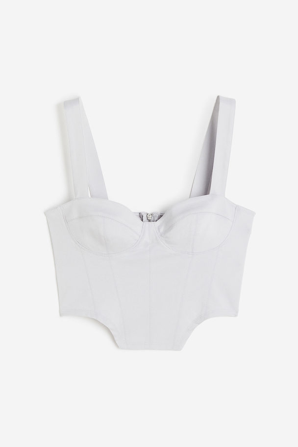 H&M Cropped Bustier Top Light Grey