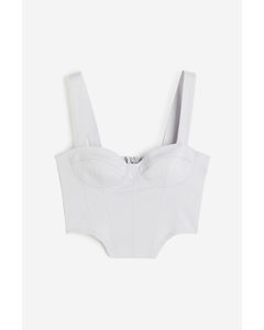 Cropped Bustier Top Light Grey