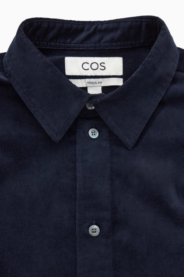 COS Heavyweight Cotton-moleskin Shirt Navy