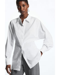 Oversized Waisted Poplin Shirt White