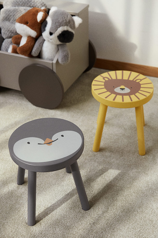 H&M HOME Sitzhocker für Kinder Dunkelgrau/Pinguin