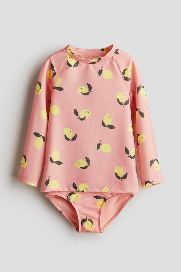 H&M 2-piece Swim Set Pink/lemons