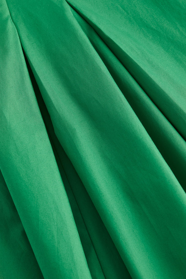 H&M Plissiertes Baumwollkleid Grün