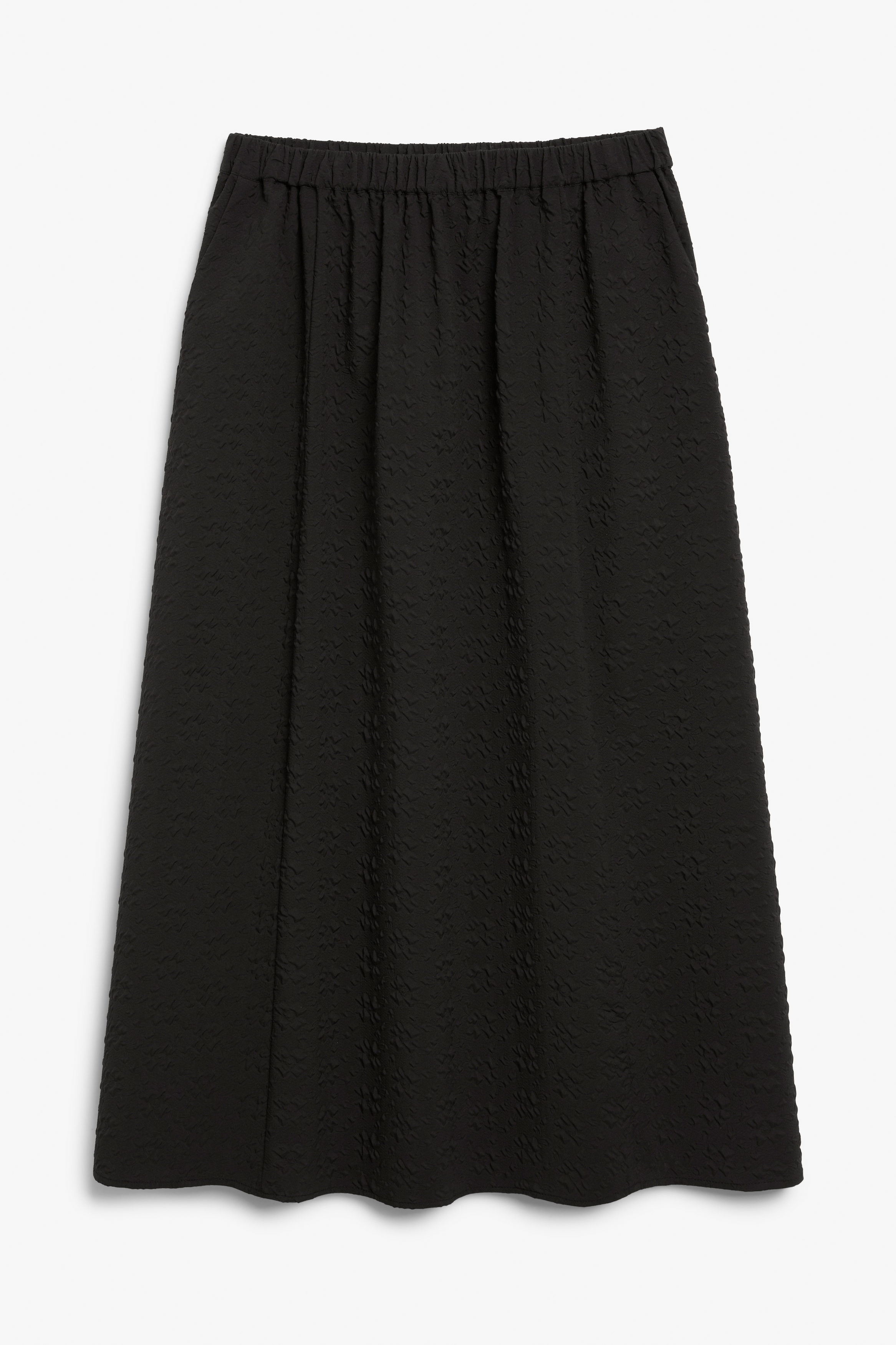 Billede af Monki Tekstureret Højtaljet A-formet Nederdel Sort, Nederdele. Farve: Black I størrelse M