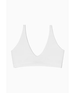 Seamless Ribbed Bra White