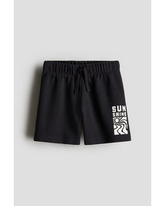 Printed Sweatshorts Black/sunshine