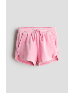 Schlupfshorts aus Velours Rosa